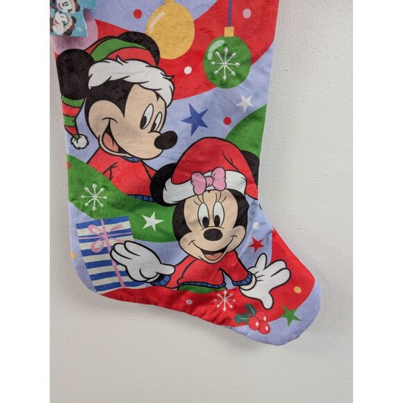 Disney Mickey & Minnie Mouse Christmas Stocking Red & Purple 17 Inch - Picture 2 of 5